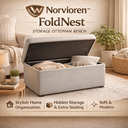 Norvioren™ FoldNest Storage Ottoman Bench