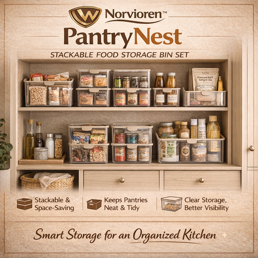 Norvioren™ PantryNest Stackable Food Storage Bin Set